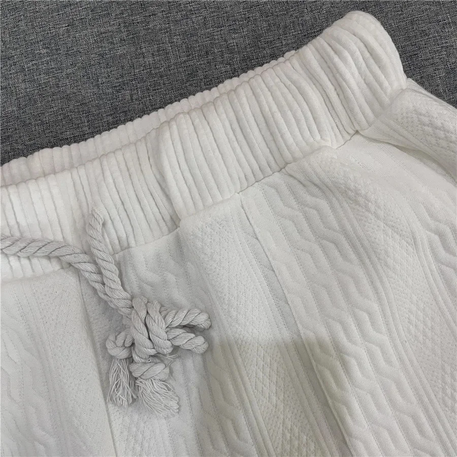 New Summer Men's Set Loose Casual Sports Suit High-quality Cotton Jacquard V-neck Short-sleeved Shorts Two-piece Men's Clothing