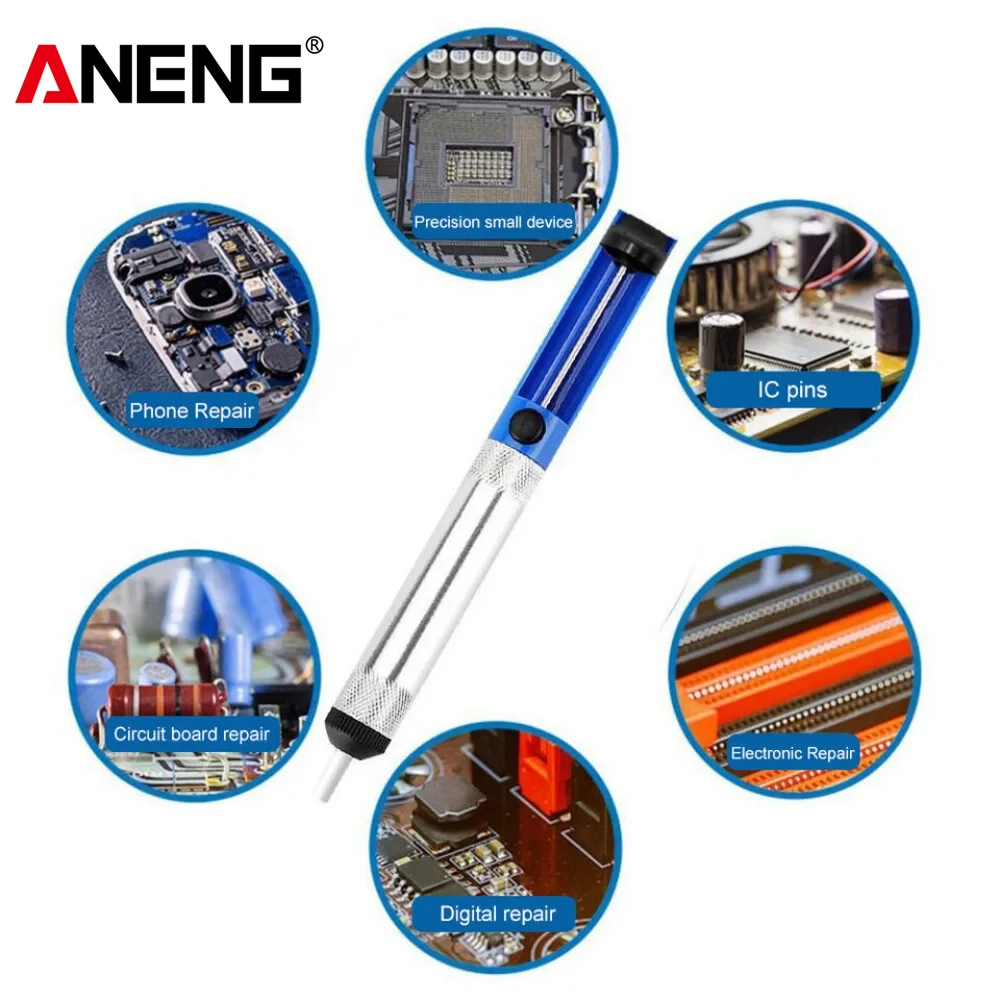 Aneng bomba de desoldagem ferro desoldering remoção solda otário sucção estanho caneta para eletrônica pcb reparação telefone ferramentas diy