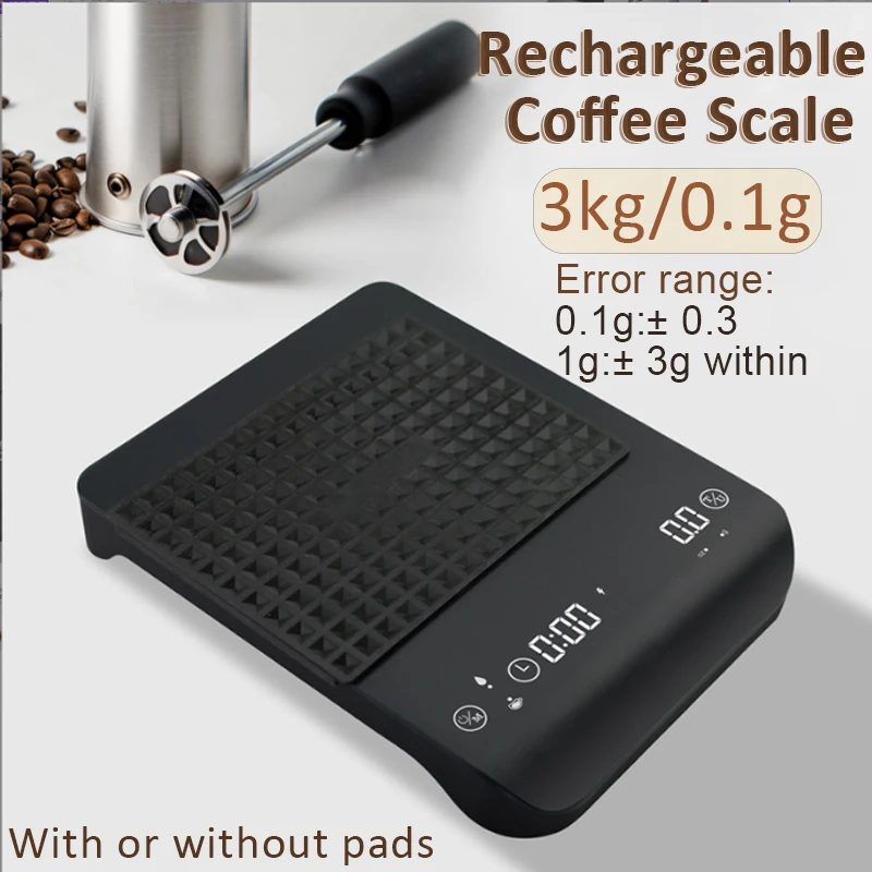 LED Digital Coffee Scale with Timer 4 Modes Rechargeable Kitchen Scale Multifunctional Weighing Scale with High Precision Sensor