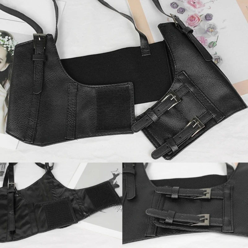 

Sculpting Girdle Underbust Corset Top With Strap Punk Leather Harness Belt