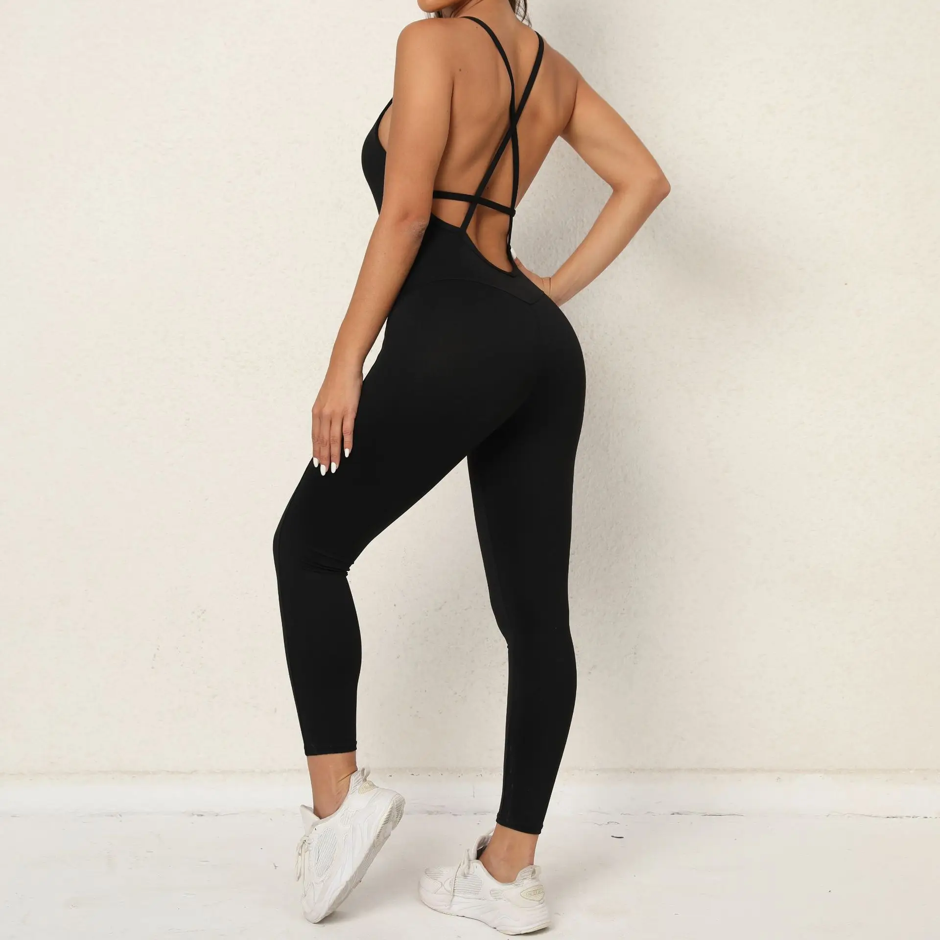 

Sporty Jumpsuit Woman Sportwear Gym Overalls 2024 Fitness Clothing Women Tracksuit Yoga Clothes Activewear Sport Outfit Coffee
