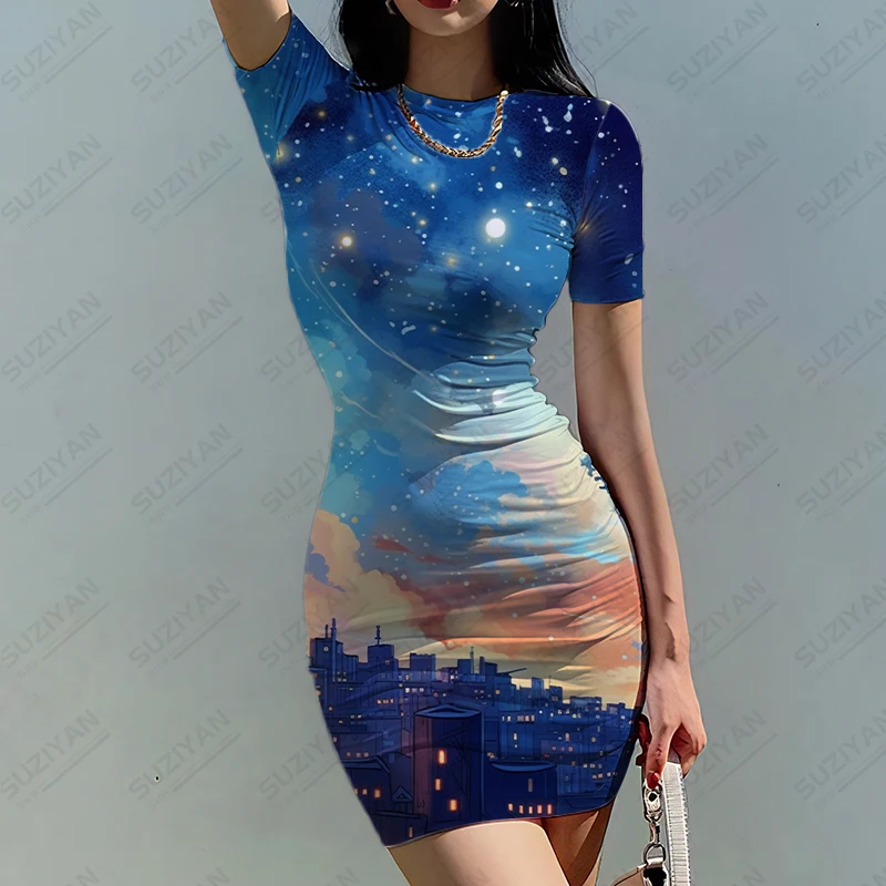 

Летнее Новое Женское приталенное платье с 3D принтом, женское приталенное платье, соблазнительное стильное приталенное платье, Трендовое женское приталенное платье