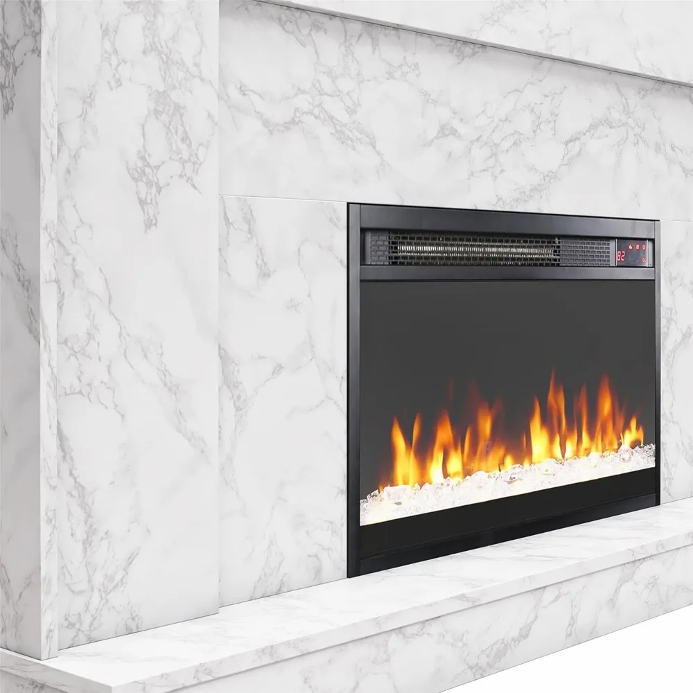 52 Inch Electric Fireplace with Mantel, Replaceable Fireplace Insert Heater, Remote Control, Timer, Color Changing Crystal 5