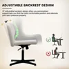 Wide Seat Channel Upholstered Office Chair White Boucle Modern Comfort Relaxation Glam Look Durable Metal Base Ergonomic Design 2