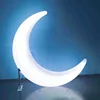IP54 RGB Crescent Moon Swing Seat with Climbing Rope Reliable and Secure Outdoor Glowing Moon Shape LED Swing for Patio Garden 5