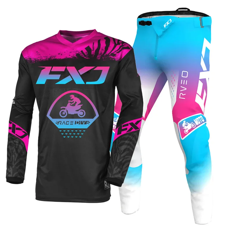 모토크로스 저지 팬츠 키트 노란색 여성용 레이싱 슈트 검정색 남성용 엔듀로 크로스 맞춤형 오프로드 슈트 레드 MX MTB MOTO 이름