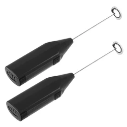 Compact Battery - Operated Handheld Milk Frother and Mixer - Easy - to - Clean Kitchen Tool for Lattes and Hot Drinks (2Pcs Black)