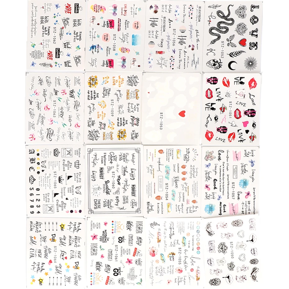Nail Sticker Decals Sets Water Transfer 100 Designs Beauty Full DIY Tips Nail Charm 100pcs/lot nail stickers nail decals nail art decoration