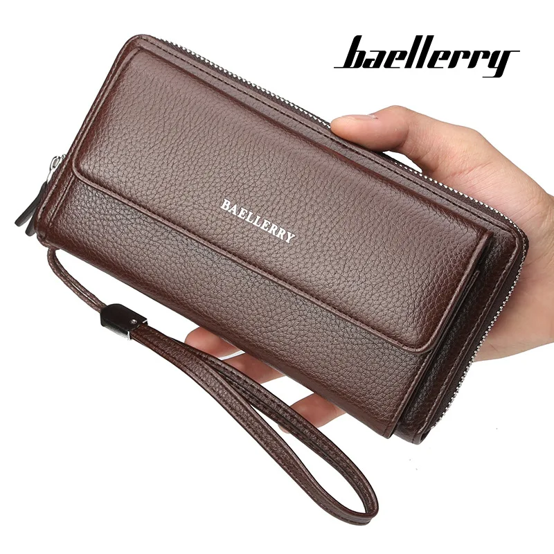 Men's New Business Casual Large Capacity Litchi Texture Multi Card Holder Clutch