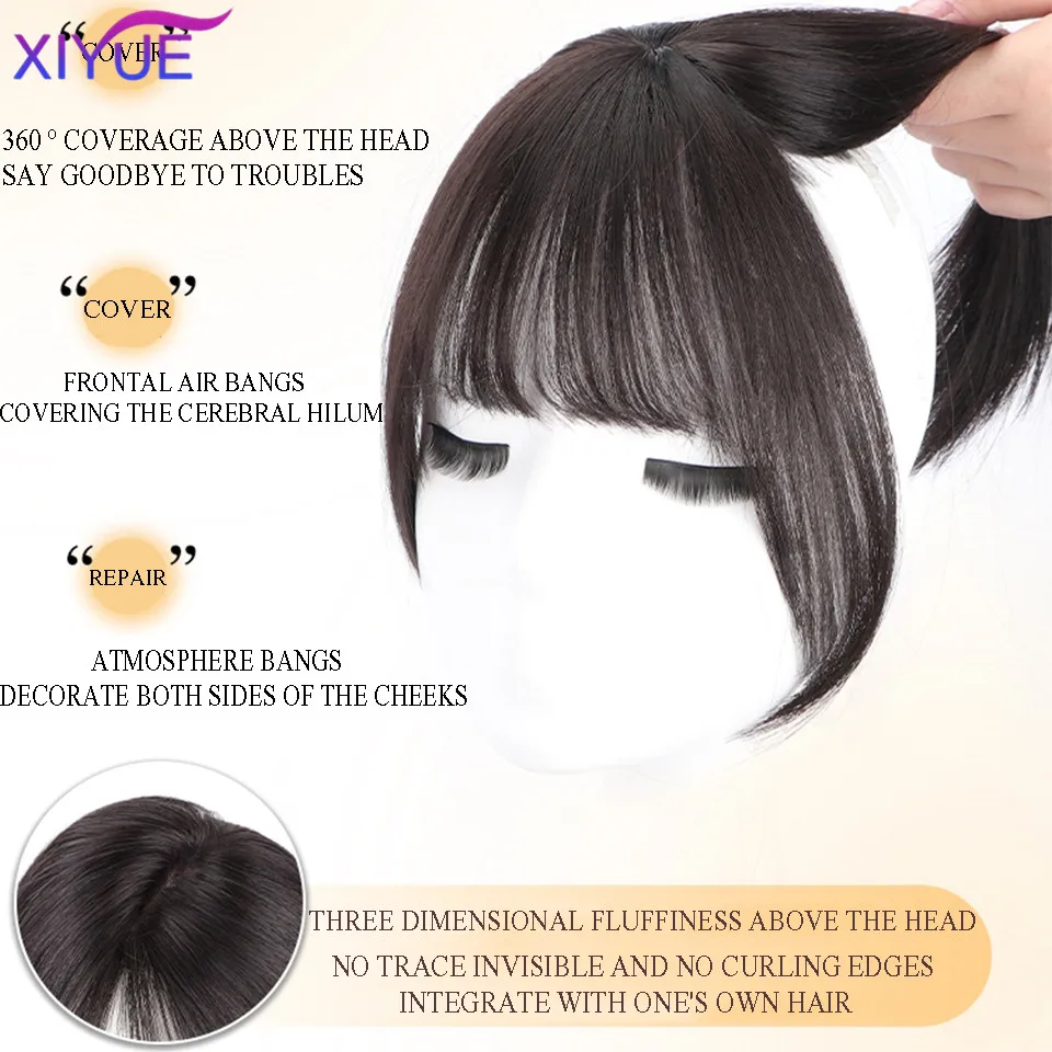 XIYUE French bangs wig women's natural synthetic hair to increase hair volume on the top of the head hair patch