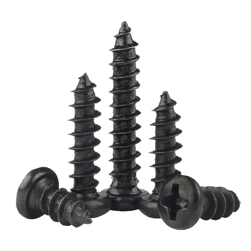100 pcs/lot Cross Round Head Phillips Self-tapping Screw M1 M1.2 M1.4 M1.5 M1.7 M2 M2.3 M2.6 M3 M3.5 M4 M5 Black Carbon Steel - Image 4