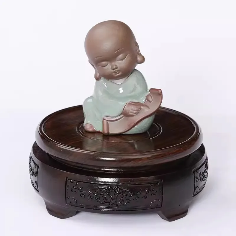 Solid Wood Bracket, Bonsai Vase, Flower Pot, Incense Burner, Buddha Statue, Wooden Rosewood Circular Base