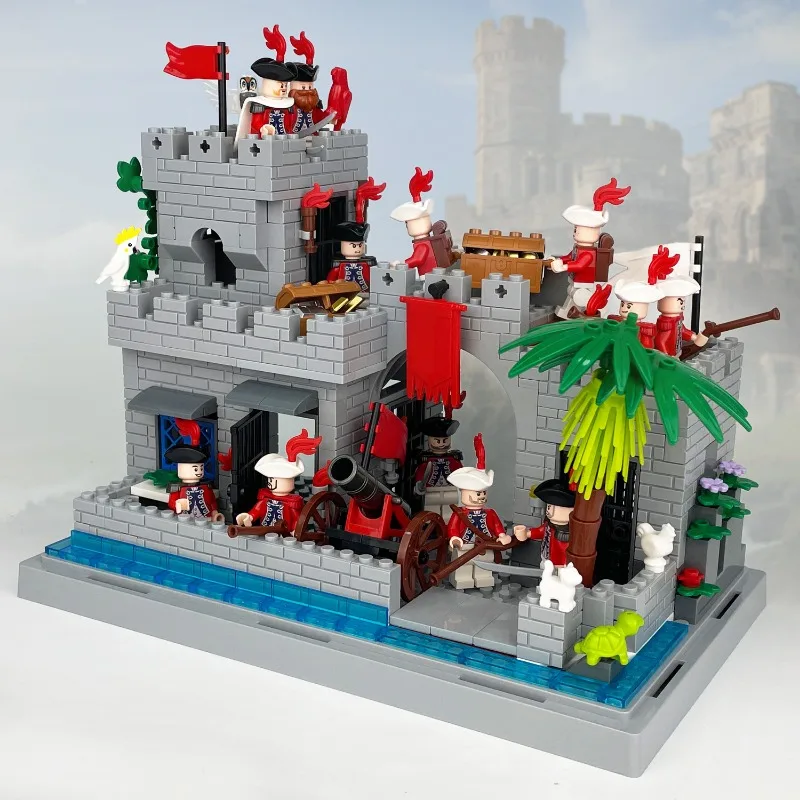 해군 8200 로얄 미니피규어 국경 간 도매 어린이 조립식 소형 블록 장난감 총 트럭 무기 상자