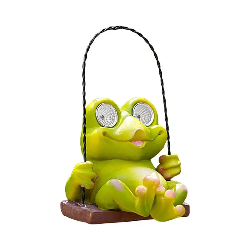 

Solar Frog Lamp Cute Decor Lamp With Solar Figurine Solar Garden Lantern Frog Solar Swing Frog Outdoor Figurine Light For Patio