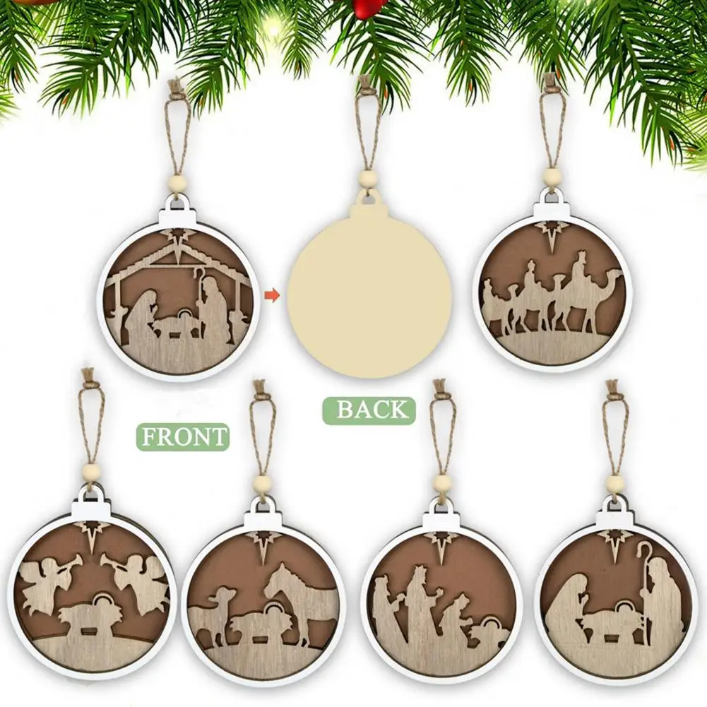 

Wood Pendant Christmas Tree Pendant Diy Xmas Gift Festive Elk Snowflake Ornament for Easy Hanging Home Decoration Christmas Gift