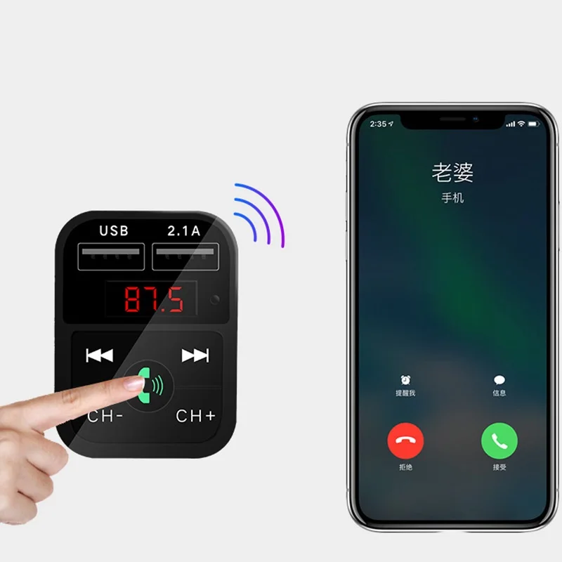 Car Multifunction Car Bluetooth Mp3 Player Tf Card Socket