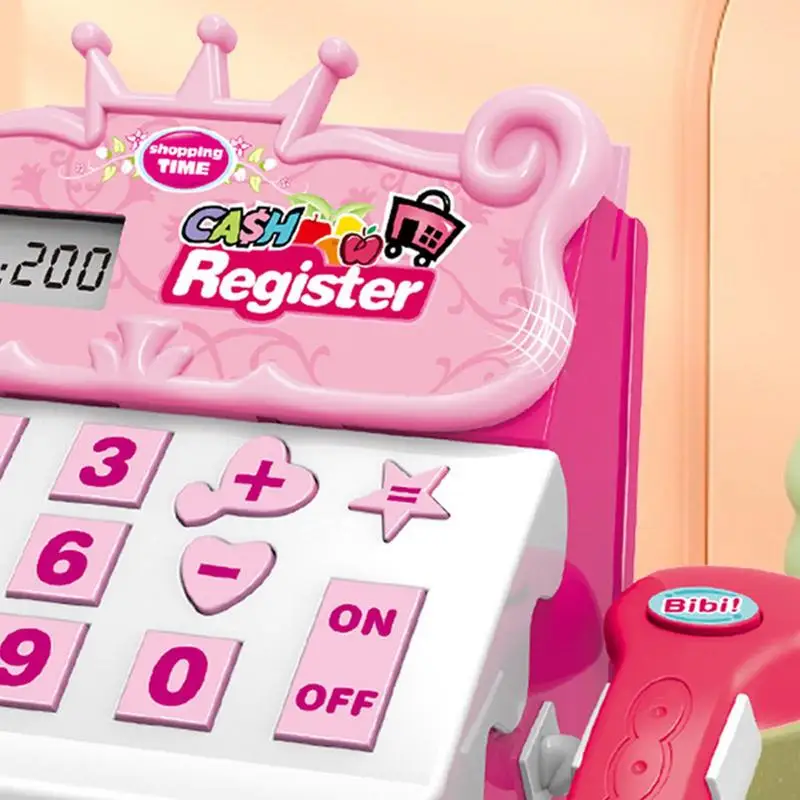 Electronic Children Pretend Play House Toys Simulation Supermarket Cash Register Game Toy Lighting And Sound Effects Toy for Kid 4