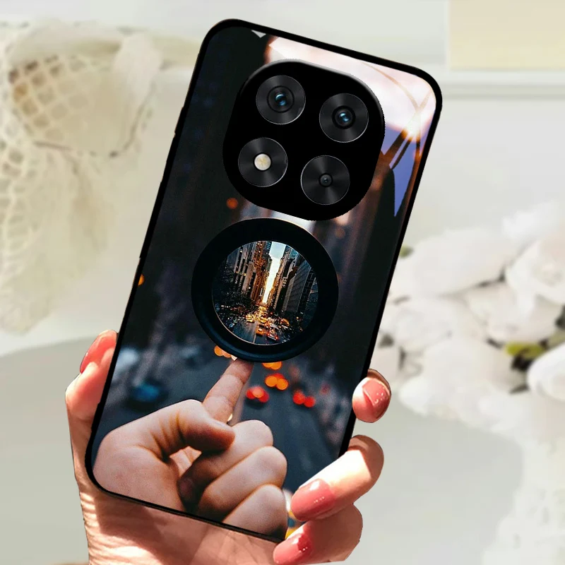 Cute Animal Tempered Glass Phone Case with Shockproof Bumper