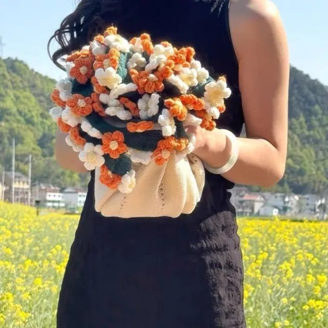 Handmade Flower Knitted Blanket 4
