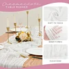 3pcs White Cheesecloth Table Runner Boho Gauze Cheese Cloth for Wedding Bridal Baby Shower Birthday Party Cake Table Decorations 2