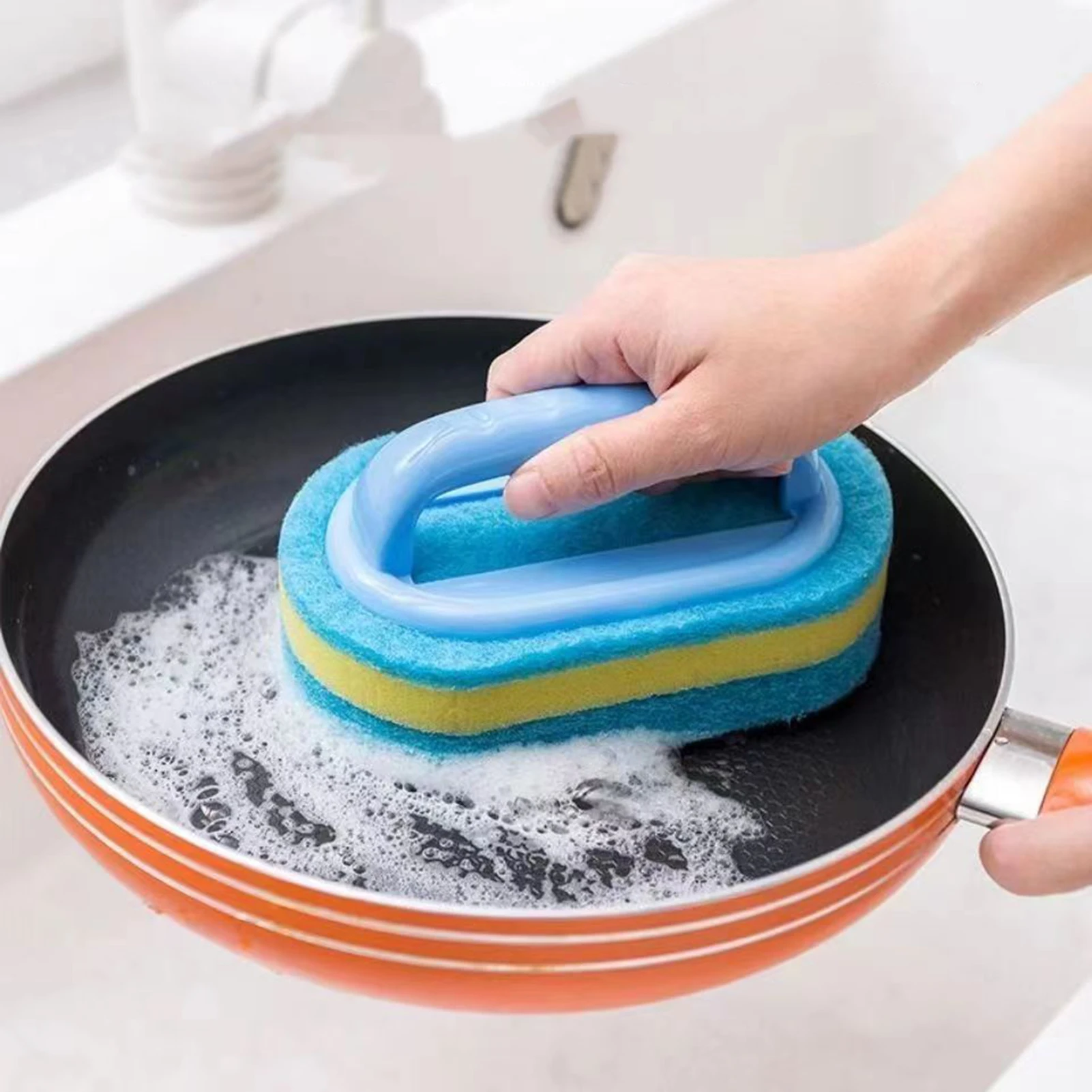 Handheld Bathtub Scrubber Bathtub Sponge Brush Kitchen Cleaning Brush Soft  Magic Sponge Scrub for Cleaning Brush Shower Tile - AliExpress