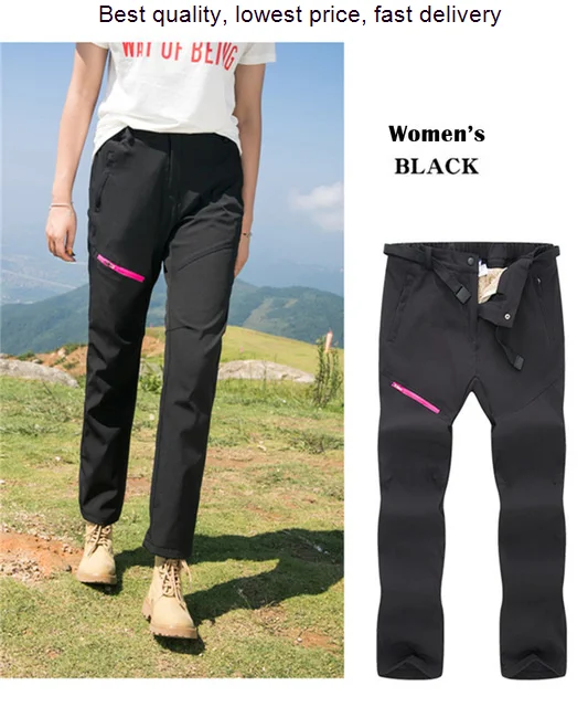 

Winter Women Hiking Pants Snow Outdoor Splash Proof Breathable Fleece Keep Warm Windproof Camping Trekking Trousers