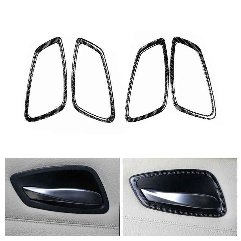 

4PCS Real Carbon Fiber Car Inner Door Handle Door Bowl Cover Trim Stickers for BMW 3 Series E90 E92 E93 2005-2012