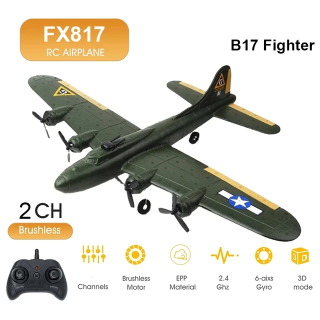FX817 B17 RC Plane 2.4G 2CH Fixed Wing Remote Control Airplane EPP Foam RC Aircraft Fighter Kids Toys Gift for Children 2