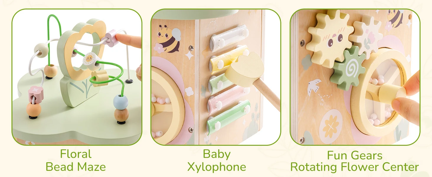 Wooden Montessori Activity Cube