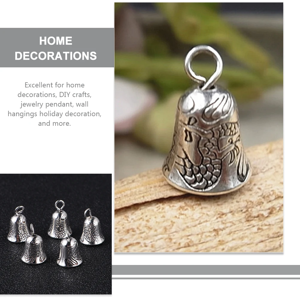 Lot De 100 Cloches Artisanales - Plaqué Argent - 6x8 Mm - Pour Projets DIY, Noël, Bijoux, Ornements