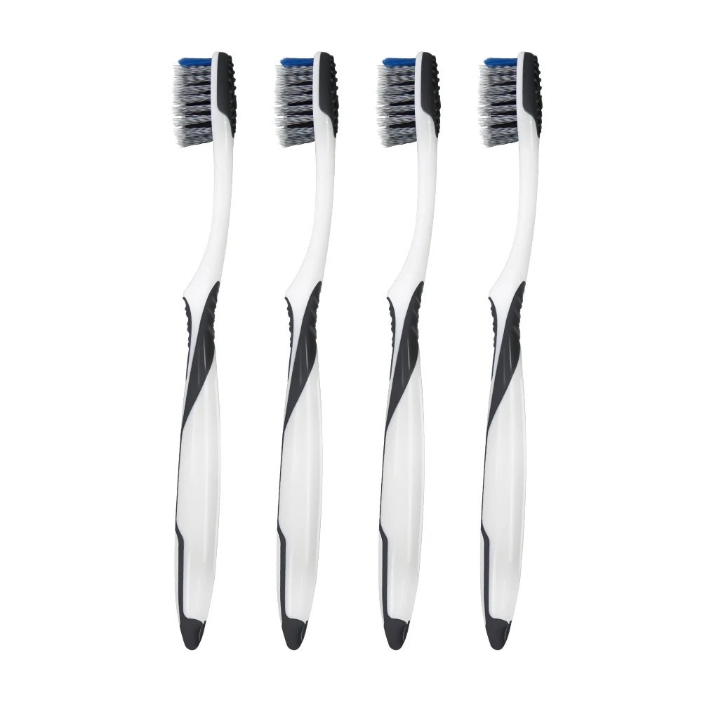 JINGKESI 4pcs Medium Hard Toothbrush Spiral Bristled Deep Cleaning 0.15mm Ultra Fine Bristles Adult Men Toothbrushes