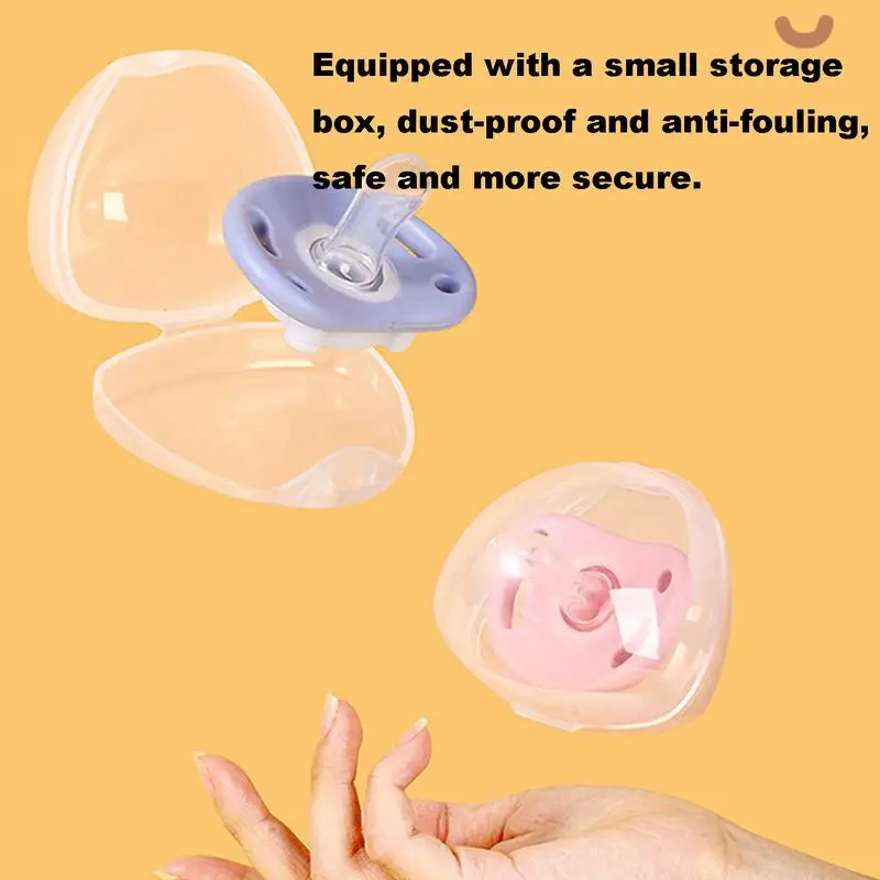 Soft Silicone Baby Pacifier Toddler Binkies Flexible Breast-Like Mam Comfort Pacifier Includes Carry Case Orthodontic silicone pacifier silicone teether pacifier holder