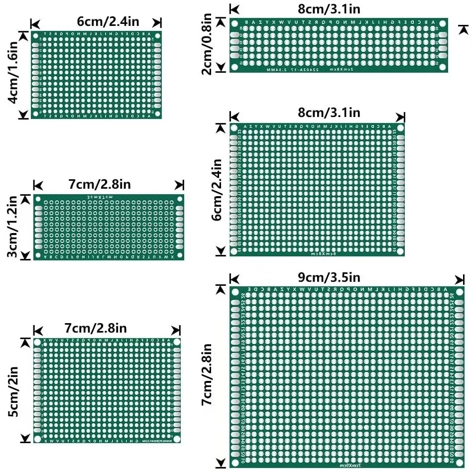 Double Sided PCB Board Prototype Kit 10 Pcs 6 Sizes for Arduino pcb board