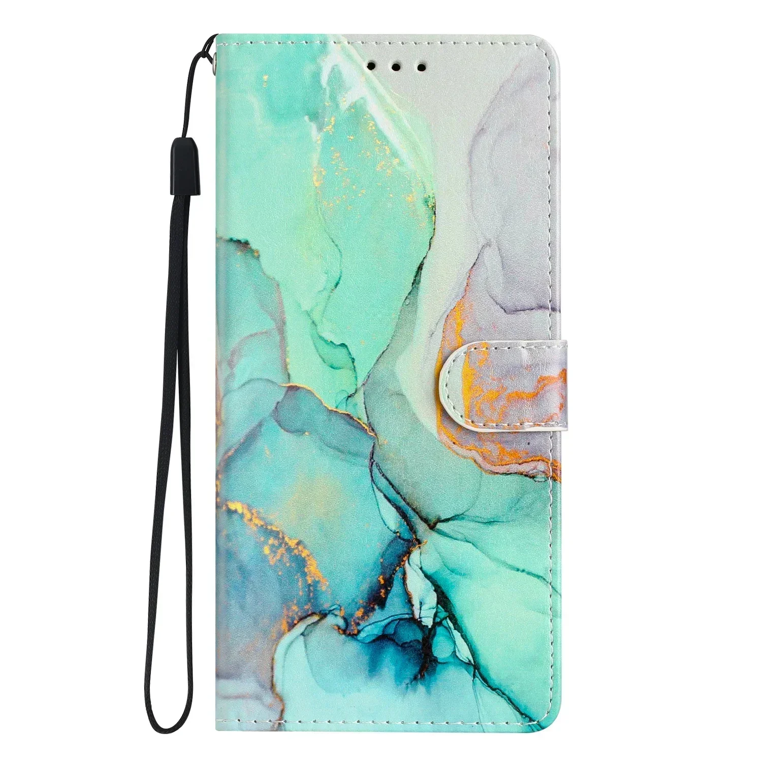 Colorful Vibrant Painted Flip Leather Wallet Phone Case with Card Slots