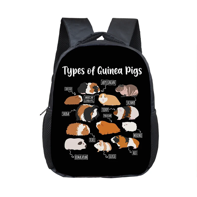 Cartoon Hamster / Pet Guinea Pig Print Backpack for 3-6 Years Old Kids Schoolbags Boy Girl Kindergarten Baby Toddler Bookbag
