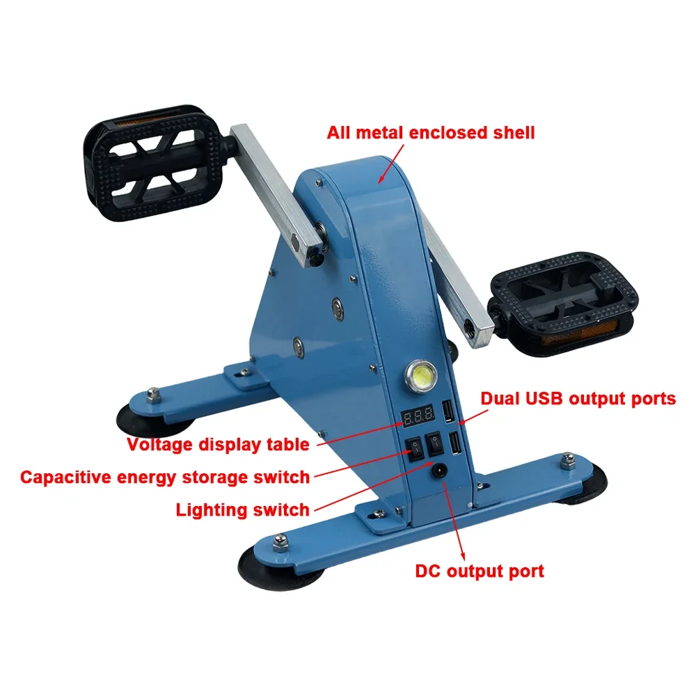 Portable Foot Pedal Generator 50W/100W Hand Crank Generators USB Interface/DC1-35V Output Fitness Bicycle Generator Charger hand cranked generator