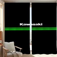 Home Interior Kitchen Curtains for Living Room 2 Pieces Blackout Curtains Door Curtain K-kawasaki-i Bedroom Decoration Partition 1