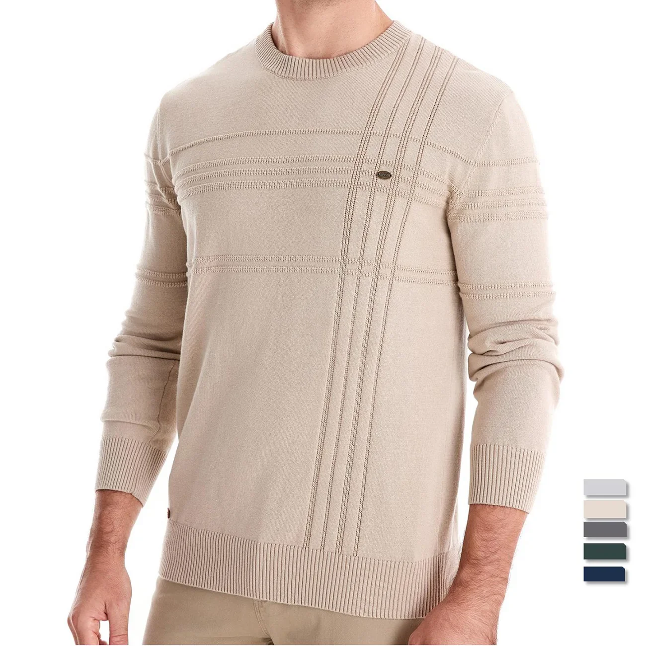 Autumn Winter Mens Sweater High-quality Solid Color Round Neck Warm Pullover Male Fashion Casual Knitwear Sweater Men Clothing 4