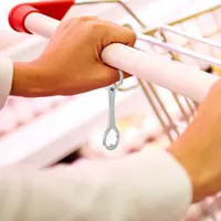 5pcs Shopping Cart Token Trolley Tokens Key Ring Metal Portable Cart Tokens Key Ring Decorative Keychain Charms Cart Coin Holder 2