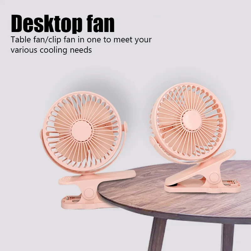 Creative Mini Clip Fan Mute Portable Desktop Home Dorm Stroller For Rechargeable USB High Wind Three Speed Blower Student Deskto 4