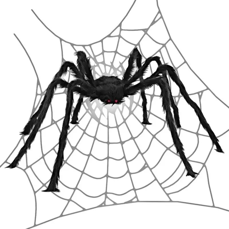 

Halloween Giant Spider Decorations Outdoor Hairy Spider Set Scary Fake Huge Spider Props Scary Spider Props Decoration For Yard