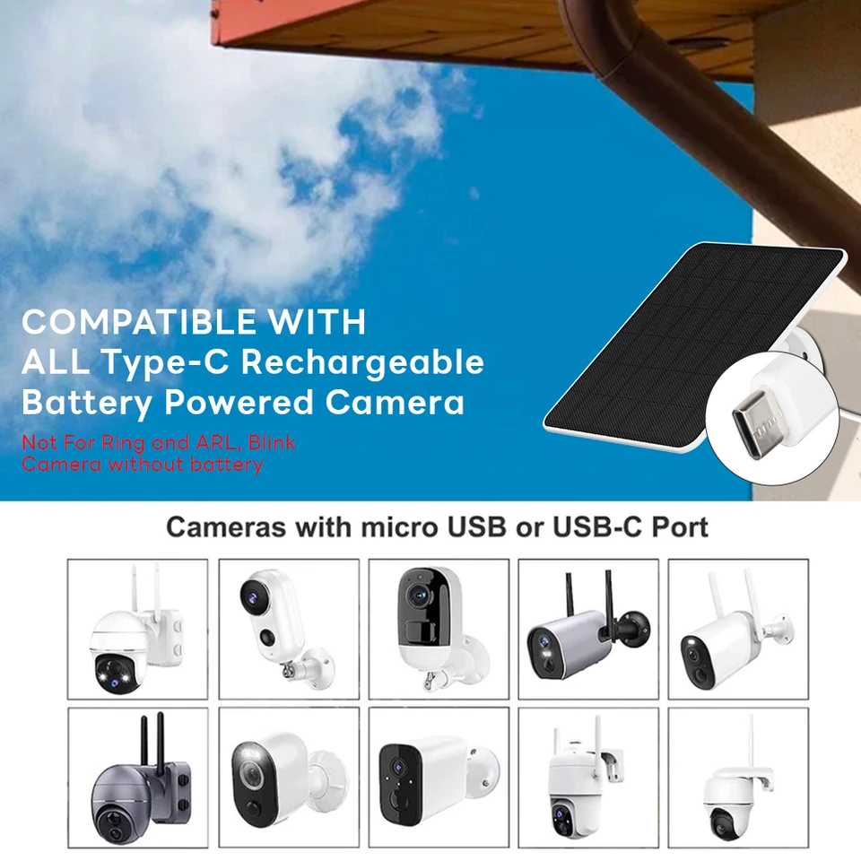 Usb C Ring Solar Powered Camera Ring B0B27MW1L7 |Ring Small Solar