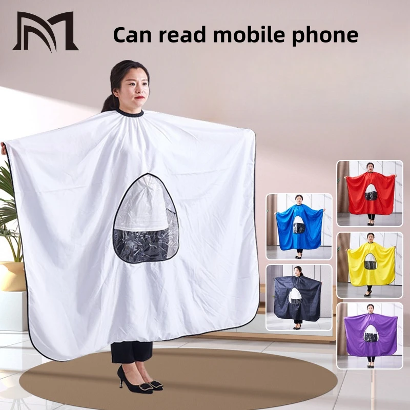 

Transparent barber shop barber shop hairdressing supplies hair cutting shawl visible cloth can be viewed on mobile phone