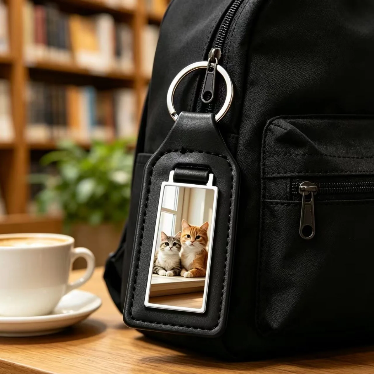 Customized Leather Photo Keychain - Unique Personalized Souvenir Gift