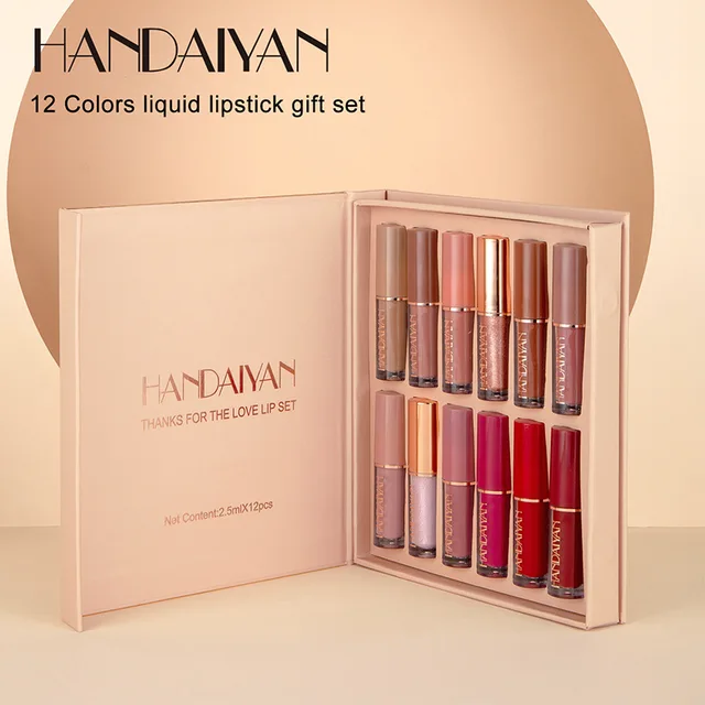12 Color Matte Liquid Lipstick Kit Non Stick Cup Waterproof Lip Gloss Long Lasting Korean Cosmetics Makeup For Women 2