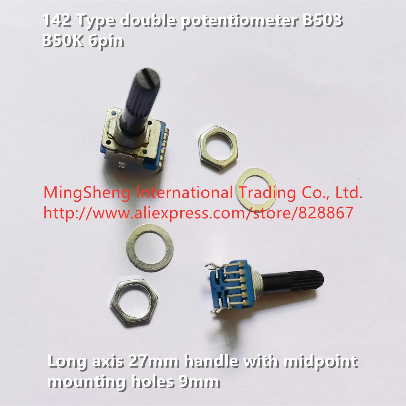 Original-new-100-142-Type-double-potentiometer-B503-B50K-6pin-long-axis ...