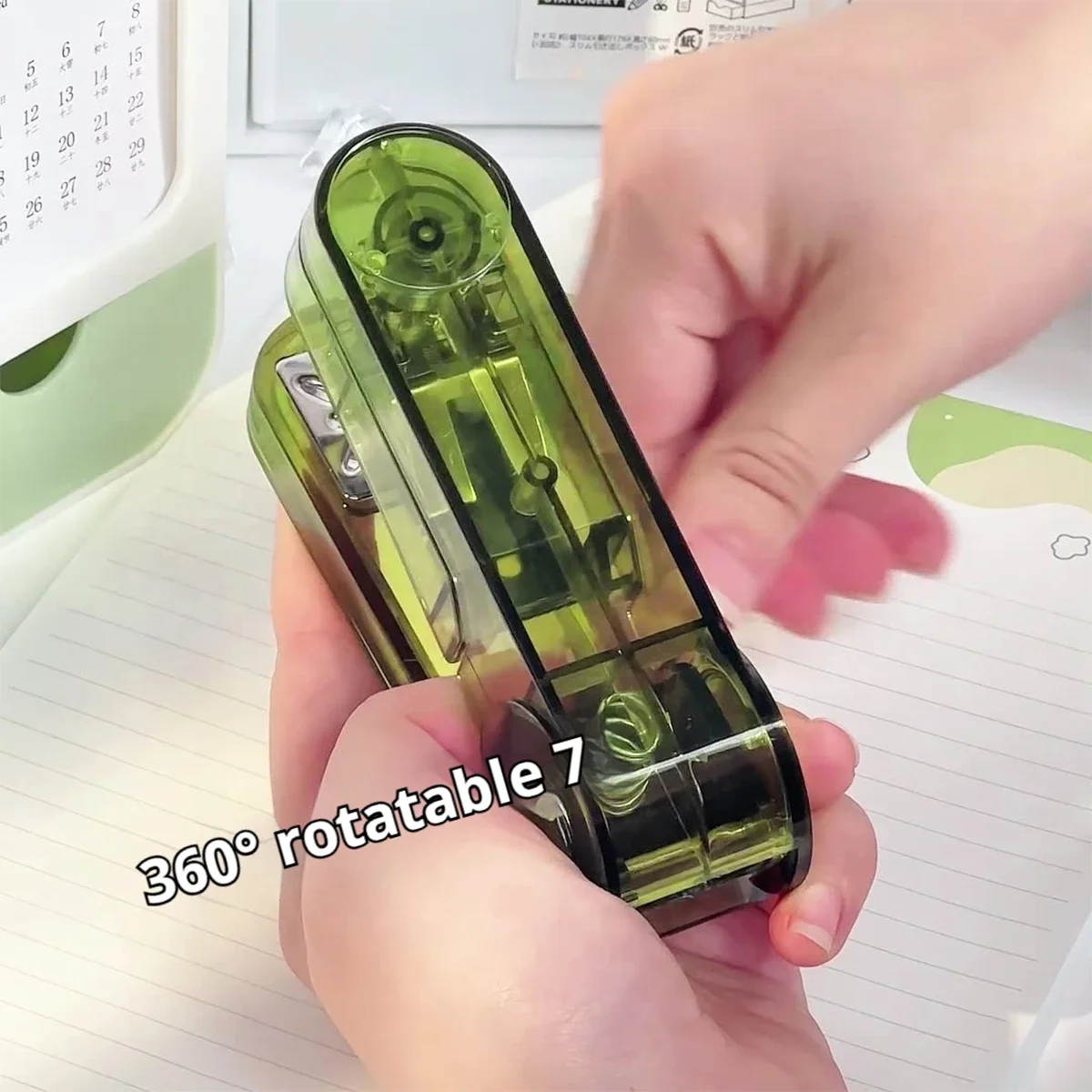 360 회전 스테이플러 - 홈 오피스 학교 학생을 위한 헤비 듀티 데스크탑 수동 제본 펀처 및 스테이플링 도구 패스너