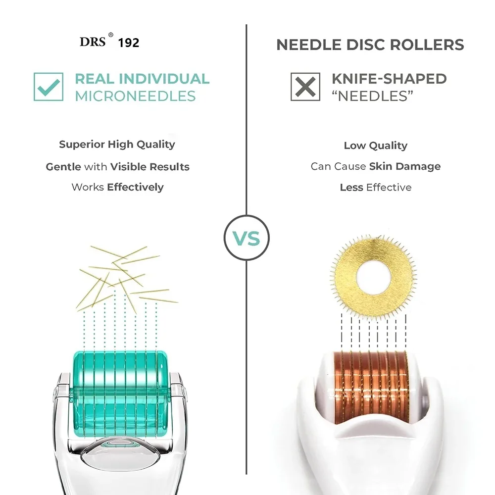 Derma Roller 192 pins Titanium Real Individual Needles Microneedling for Scalp Beard Hair Growth Deep Nourishing Massage