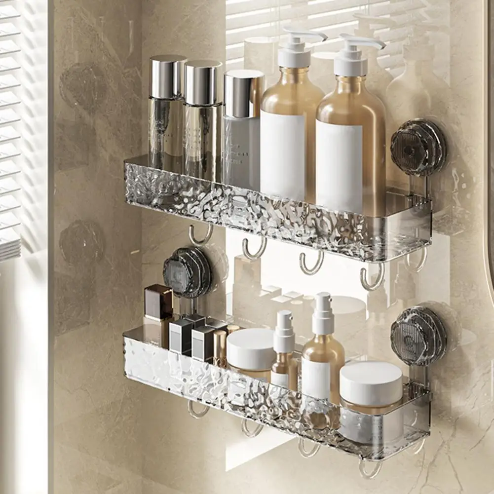 Suction Cup Shelf Capacity Shower Caddy with Suction Cup Storage Rack Strong Load-bearing Corner Shelf for Easy for Maximum