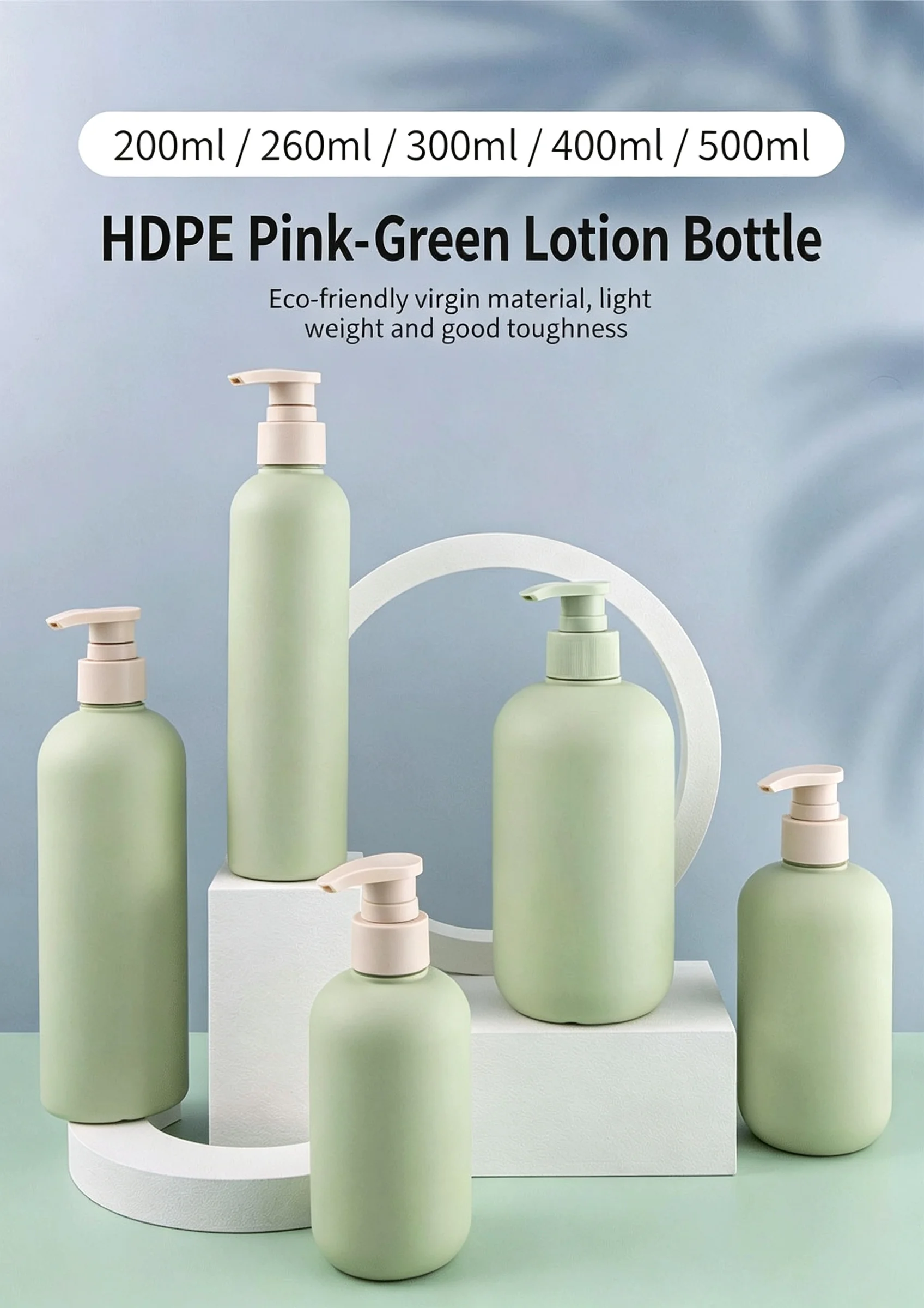 Travel-Size Refillable Plastic Bottle Set – 3-Pack (200ml, 300ml, 500ml) for Shampoo, Lotion, and Shower Gel